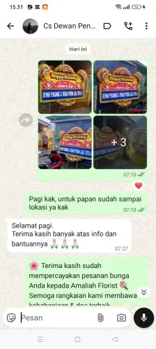 Testimonial Papan Bunga Pernikahan pancoran
